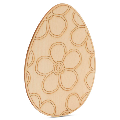 Woodpeckers Crafts Easter Egg with Floral Etched Pattern 