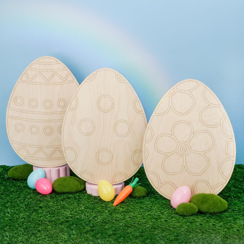 Woodpeckers Crafts Easter Egg with Floral Etched Pattern 