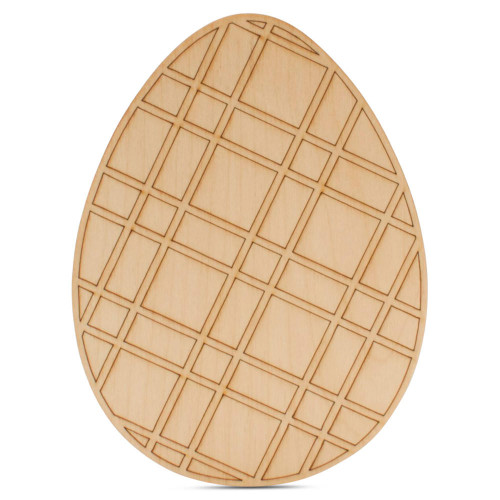 Woodpeckers Crafts Easter Egg with Plaid Etched Pattern 