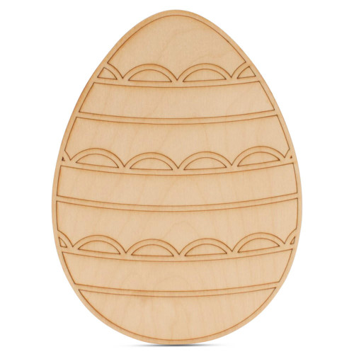 Woodpeckers Crafts Easter Egg with Scalloped Etched Pattern 