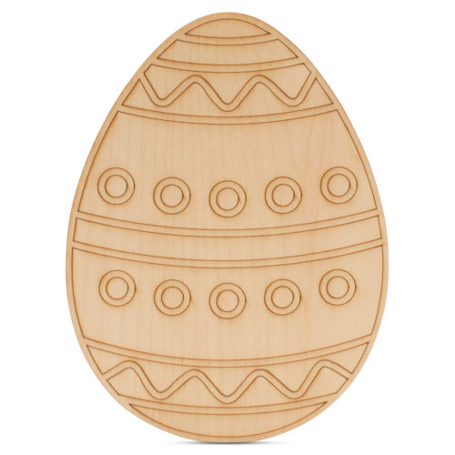 Woodpeckers Crafts Easter Egg with Boho Etched Pattern 