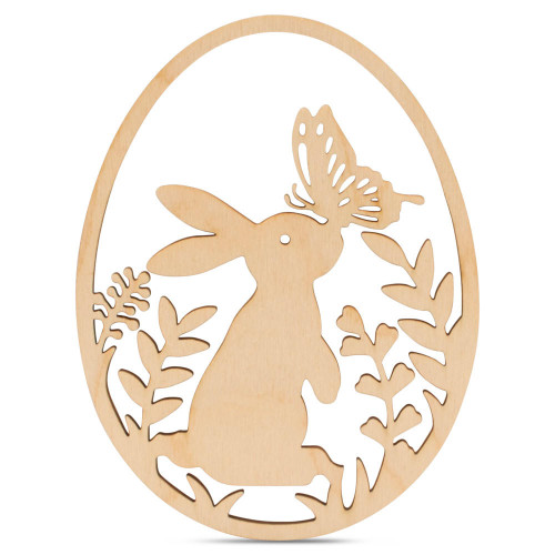 Woodpeckers Crafts Egg Cutout with Bunny & Butterfly Laser Cut Detail 