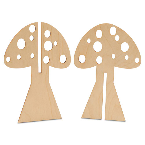 Woodpeckers Crafts 2-Piece Slotted Spotted Standing Mushroom 