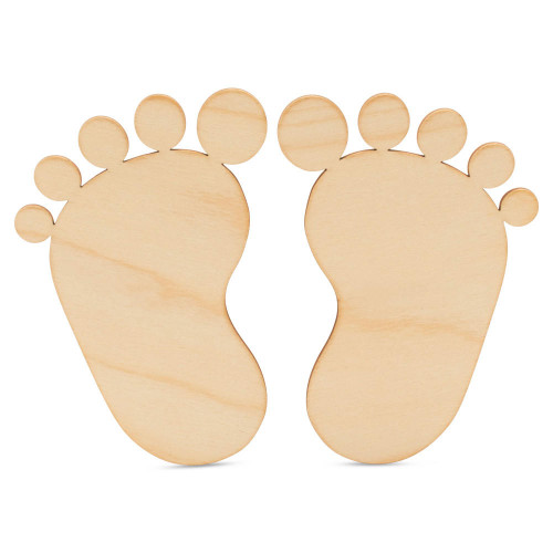 Woodpeckers Crafts Pair of Baby Footprint Cutouts 