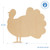 Woodpeckers Wooden Classic Turkey  Cutout, 12" x 10.7" 