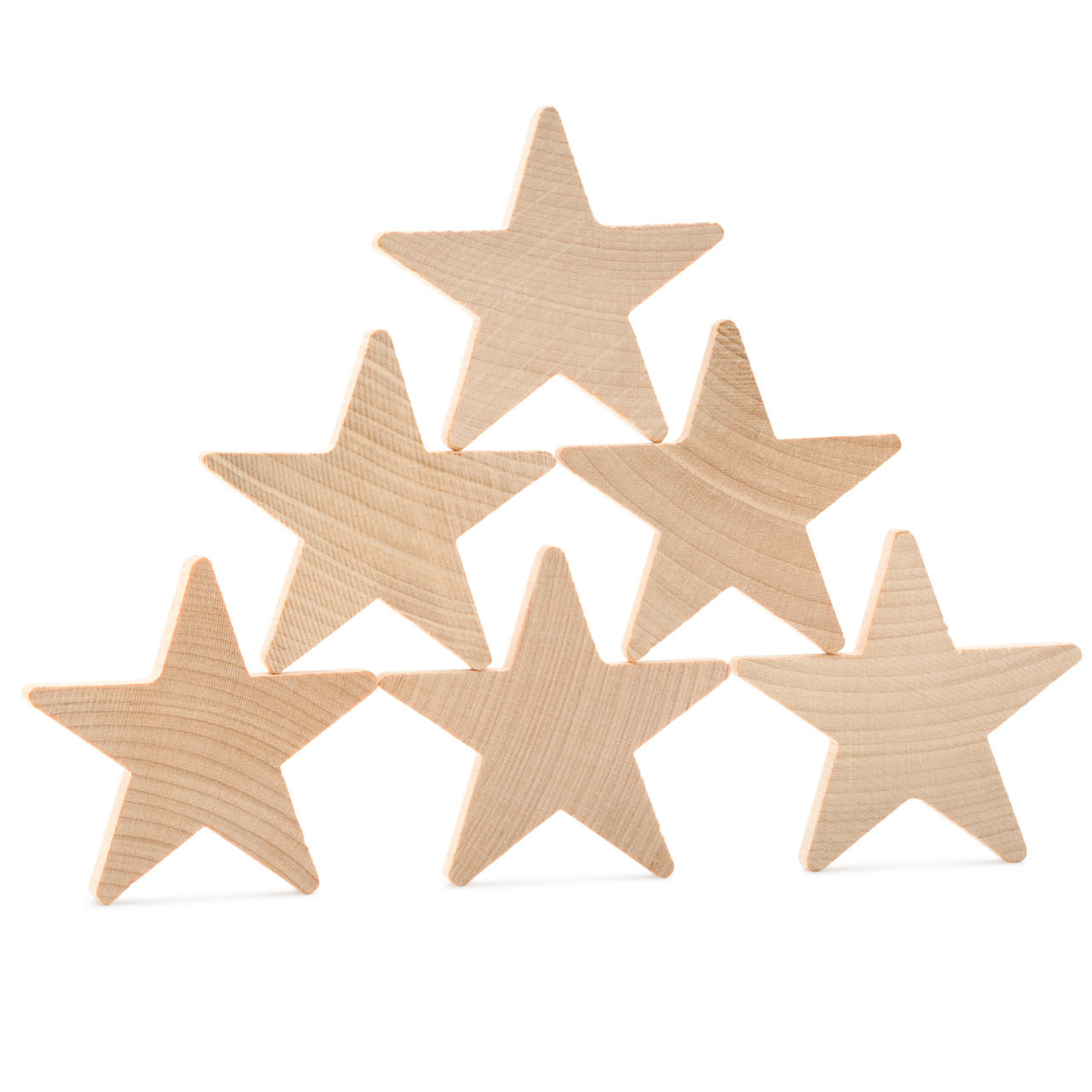 300 Qty Small 1 inch Wood Stars Craft Supply Flag Wooden Stars DIY 1 x 1  x1/8