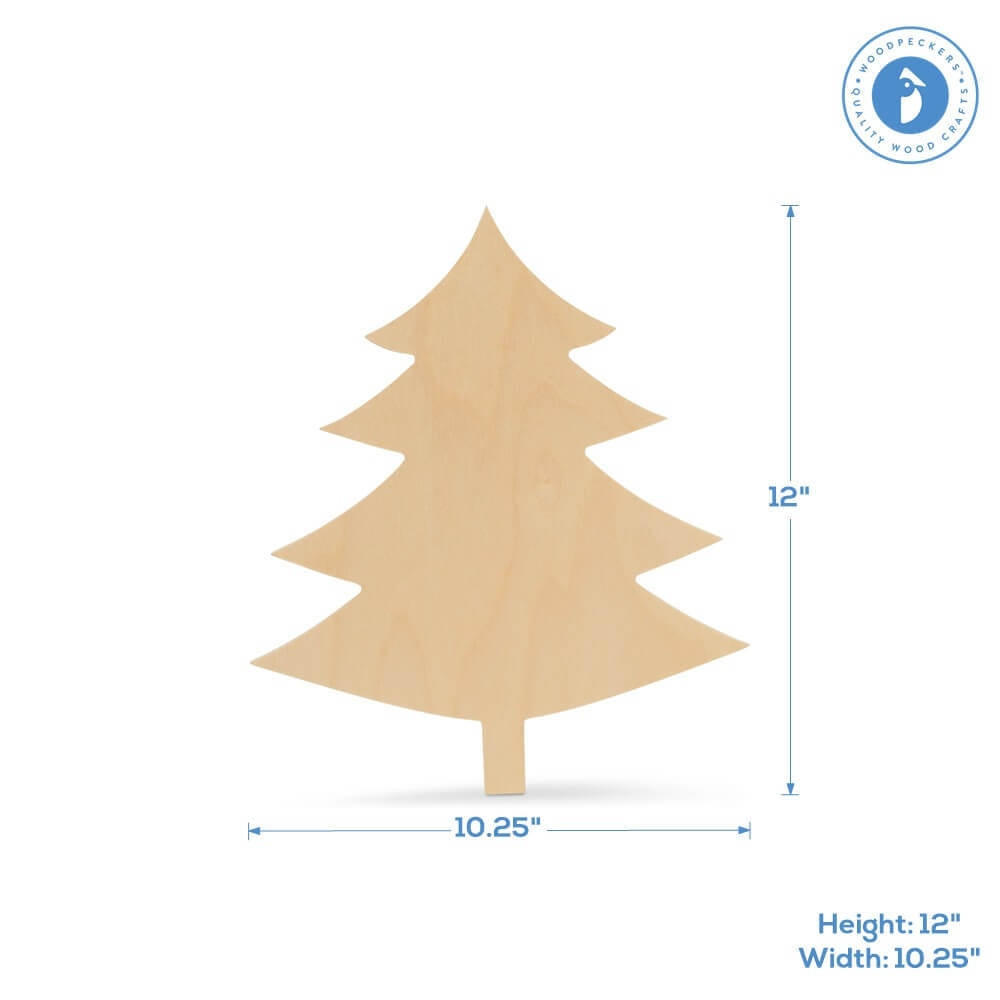 Wood Christmas Tree Shape Cutout Large 12