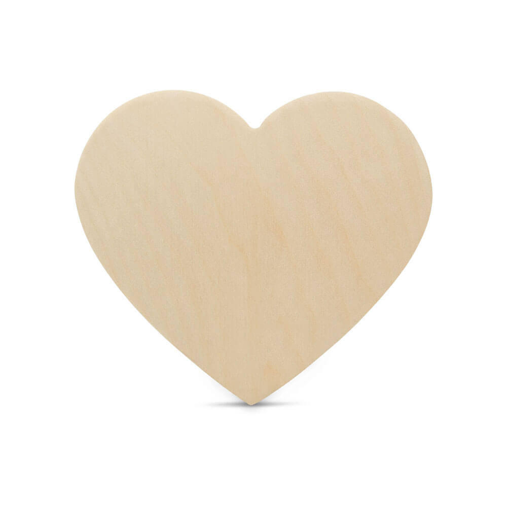 8 Heart Wooden Cutout, 8 x 7 x 1/4