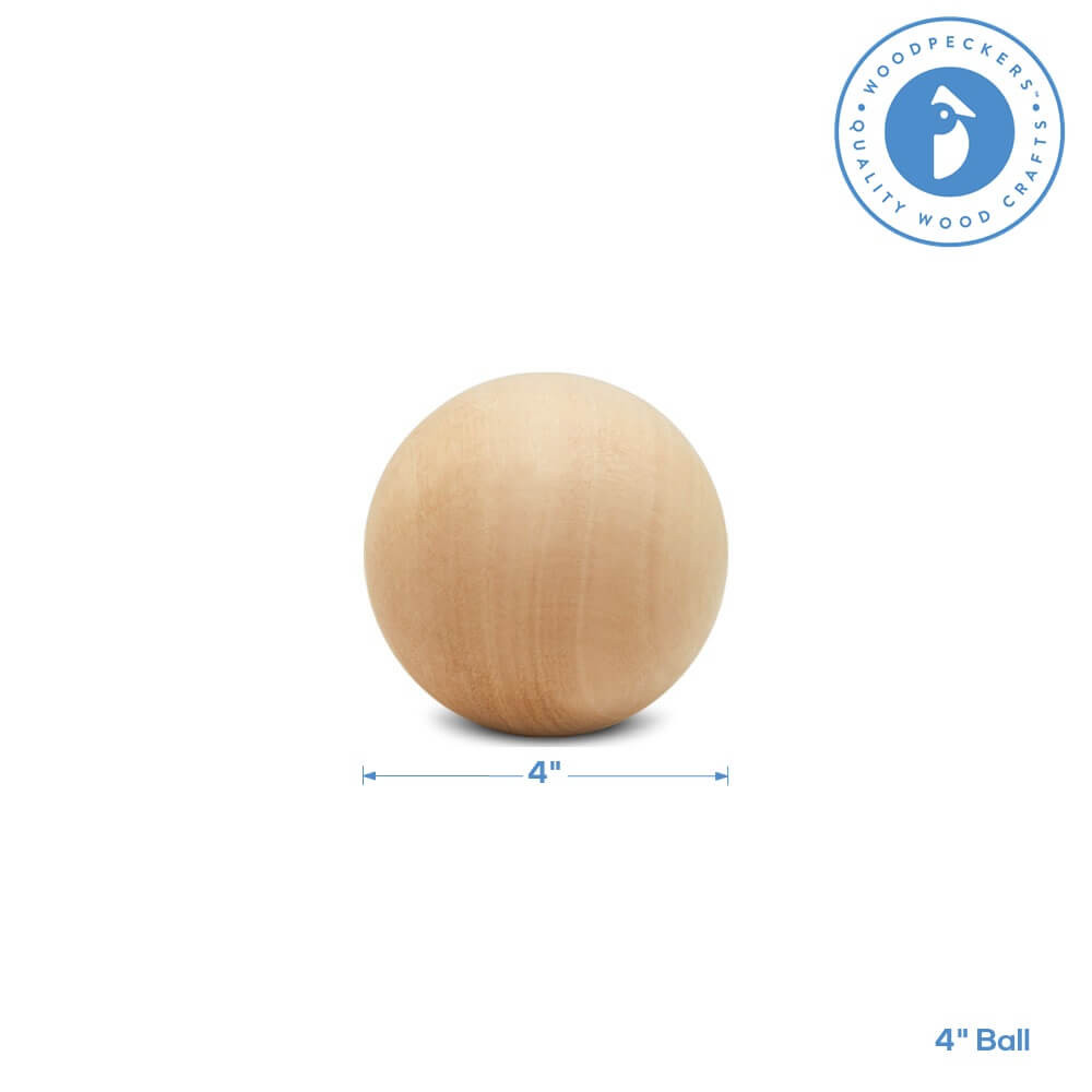 4” Large Wooden Ball for Crafts