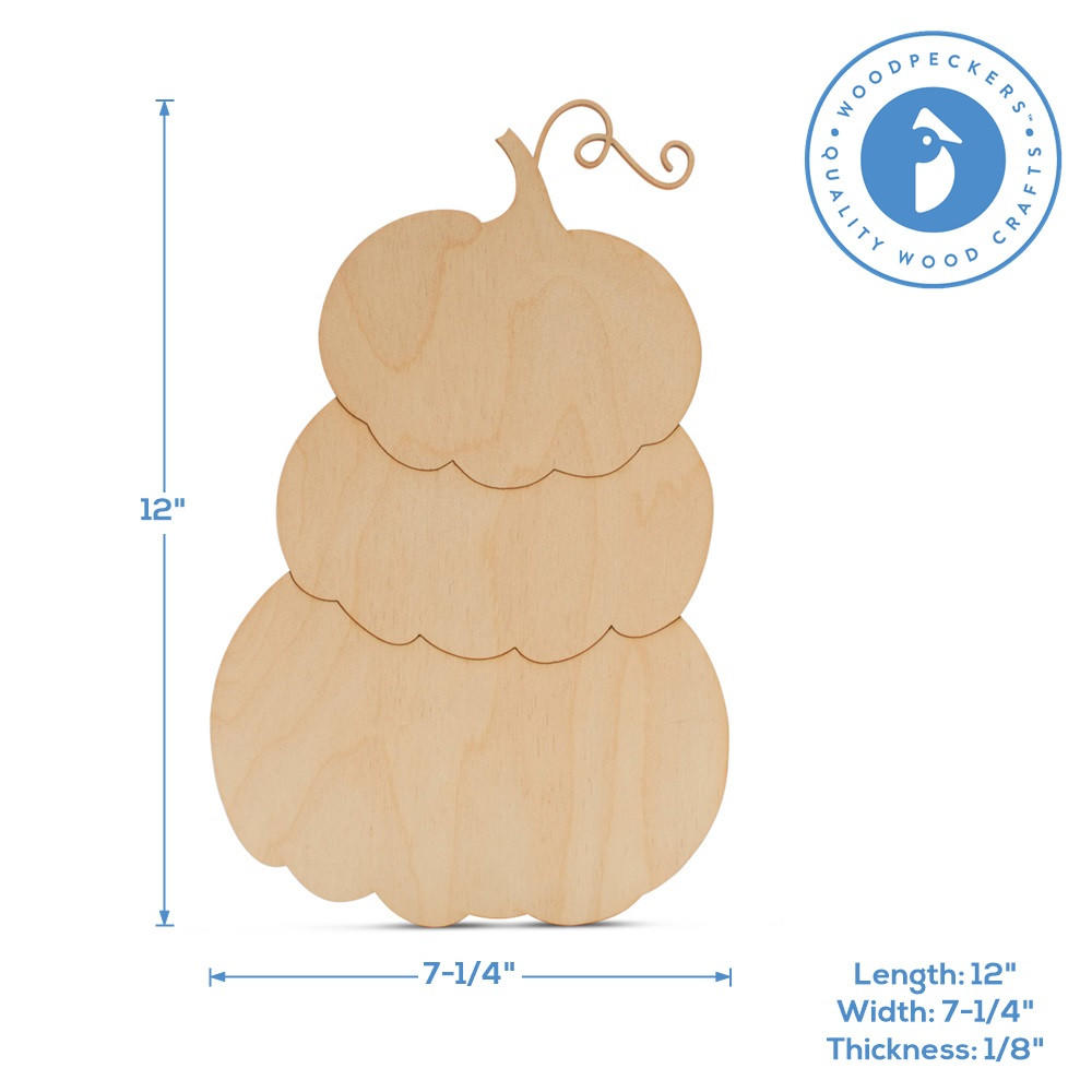 Blank Wood Stacked Pumpkins Cutout 12” | Woodpeckers Crafts