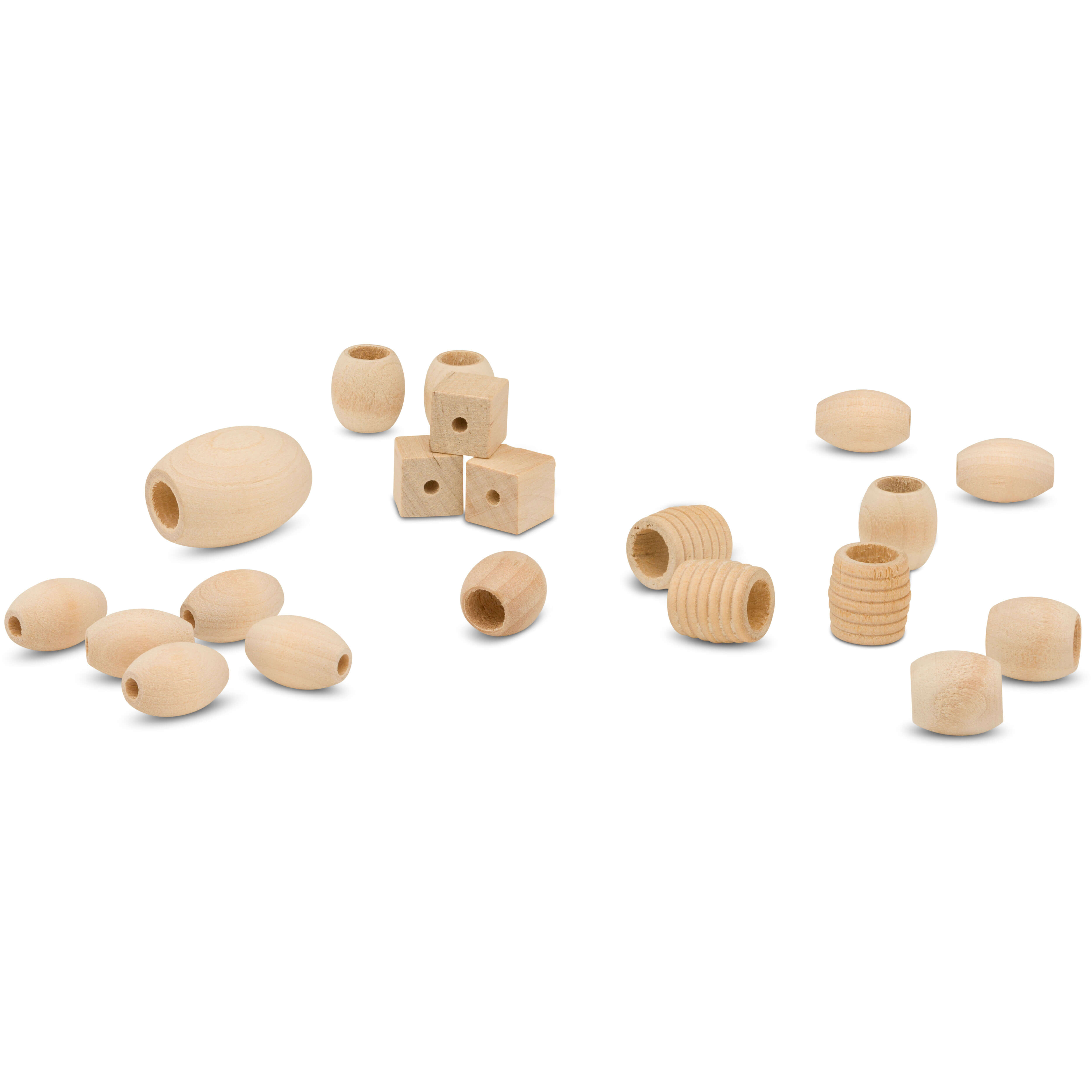 Wooden Craft Beads: 3cm: 6 Pieces - Trimits - Groves and Banks