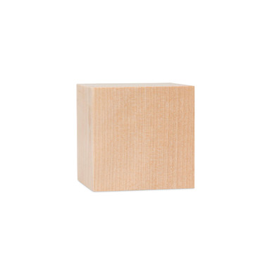 1-1/2” Unfinished Wooden Block, Solid Birch Hardwood