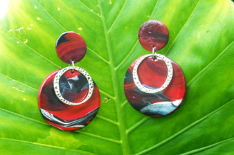 Large Red & White Marble