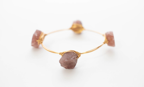 Strawberry Quartz Stone Bangle 
