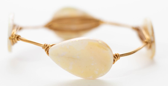 White Mother of Pearl Bangle 