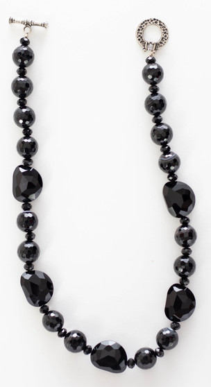 Faceted Black Onyx Necklace Set 