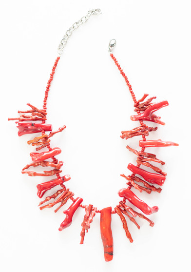 Red Stick Coral Necklace Set 