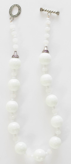 White Faceted Agate Necklace Set 