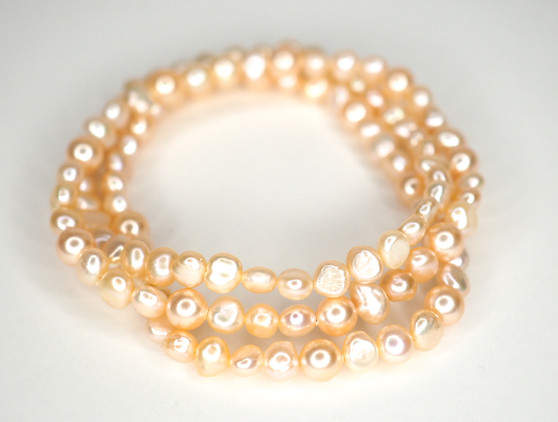 Peach Freshwater Pearl Bracelets