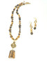 Tiger's Eye w/ Gold Locket Necklace Set