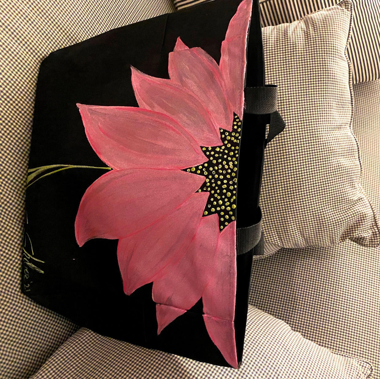 Rising Sunflower Art Tote Bag, Pink