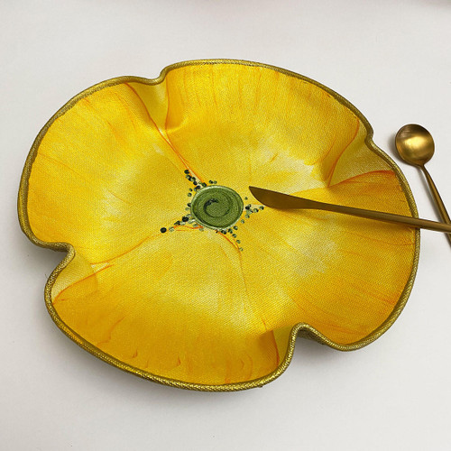 Carole Shiber Designs SculpTable Pansy Basket, Yellow 