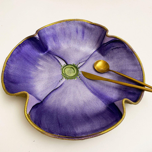 Carole Shiber Designs SculpTable Pansy Basket, Purple 