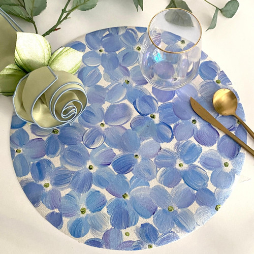 Blue Petals on Round Blue Petals on Round