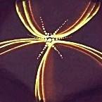 Buttercup - Eggplant Carole Shiber Designs, decorative embroidery design with yellow and gold thread on dark fabric background.