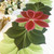 5PC Holiday Runner-into-Placemats Carole Shiber Designs, festive holiday table centerpiece featuring a large red poinsettia with green leaves, set on a white tablecloth with gold utensils and a floral decoration. 5PC Holiday Runner-into-Placemats Carole Shiber Designs, festive holiday table centerpiece featuring a large red poinsettia with green leaves, set on a white tablecloth with gold utensils and a floral decoration.