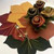 Autumn Leaves, Set for 12 Carole Shiber Designs, featuring fabric leaves and roses in fall colors with intricate detailing.
