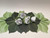 LeafScape with Bunny, artificial floral arrangement featuring white rose-like flowers with a bunny in the design.
