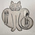 Carole's Cat Mat Placemat, illustrated cat design with a paw print pattern, used as a decorative and functional table mat for cats.