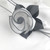 White with Silver Trim Napkin Napkin Carole Shiber Designs, elegant decorative napkin with silver trim and black ribbon accent.