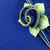 Royal Blue with HoneyDew Trim Napkin, decorative napkin with a green and honeydew flower design on a royal blue fabric background.