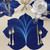 Carole Shiber Designs Deep Blue/White and White/Silver, Set of 4