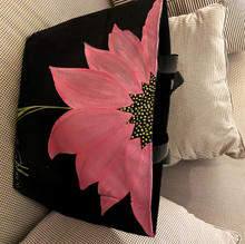 Rising Sunflower Art Tote Bag Pink Carole Shiber Art Table Garden