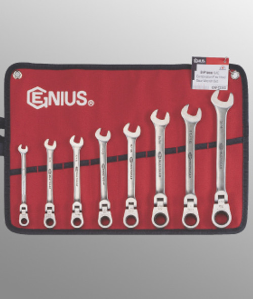 Genius Tools SAE Combination Flex Head Gear Wrench 8 Pc Set GW-7308S