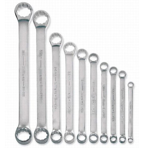 Williams Tools Metric Double Head 10å¡ Offset Box End Wrench Set MWS-BWM10