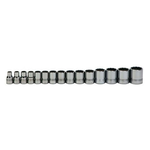 Williams Tools USA SAE 1/2" Drive Shallow 12 Point Sockets Set 15-Pcs WSS-15RC