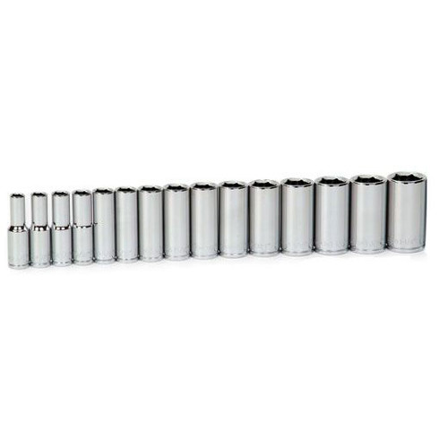 Williams Tools Metric 1/2" Drive Deep 6 Point Sockets Set 16-Pcs 32947