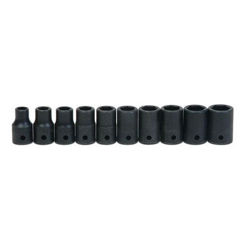 Williams Tools USA Metric 1/2" Drive Shallow Impact 6 Point Sockets Set 10-Pcs MS-4-10HRC