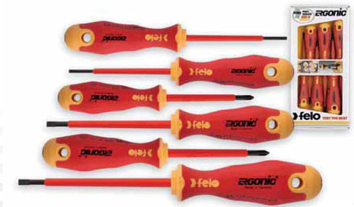 Felo Germany Tools 5 pc Slotted & Phillips Wooden Handle