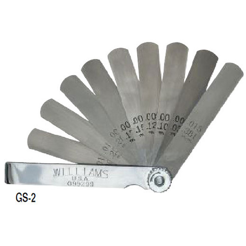 Williams Tools USA Standard Feeler Gauge 10 Blades Set GS-2