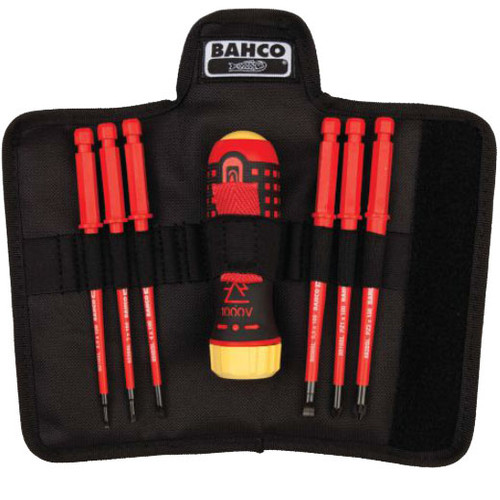 Bahco Tools Insulated Ratcheting Phillips & Slotted Screwdriver 7-Pcs Set 808061