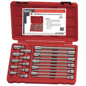 Genius Tools SAE 3/8" Drive Long Hex Bit Socket Set 20 Pc BS-320HSX