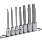 Genius Tools 3/8" Drive Long Triple Square Bit Socket Set 7 Pc BS-307ML