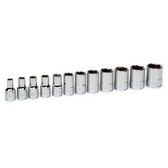 Williams Tools 1/4" Drive Shallow 6 Point Metric Sockets Set 12-Pcs 30926