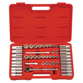 Genius Tools SAE & Metric 3/8" Drive Hand 6 Point Socket 47 Pc Set GS-347MS