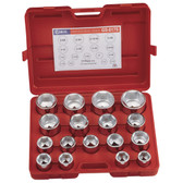 Genius Tools Metric 1" Drive Hand 6 Point Socket 17 Pc Set GS-817M